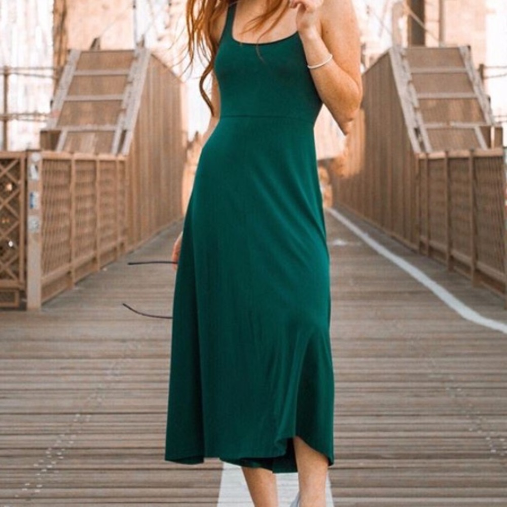 Long green dress
